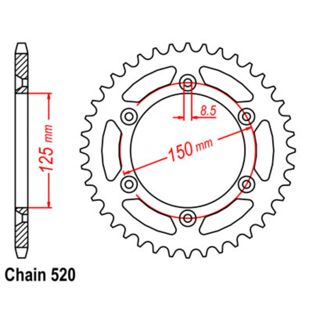 Supersprox KTM Husqvarna Black Stealth Rear Sprocket