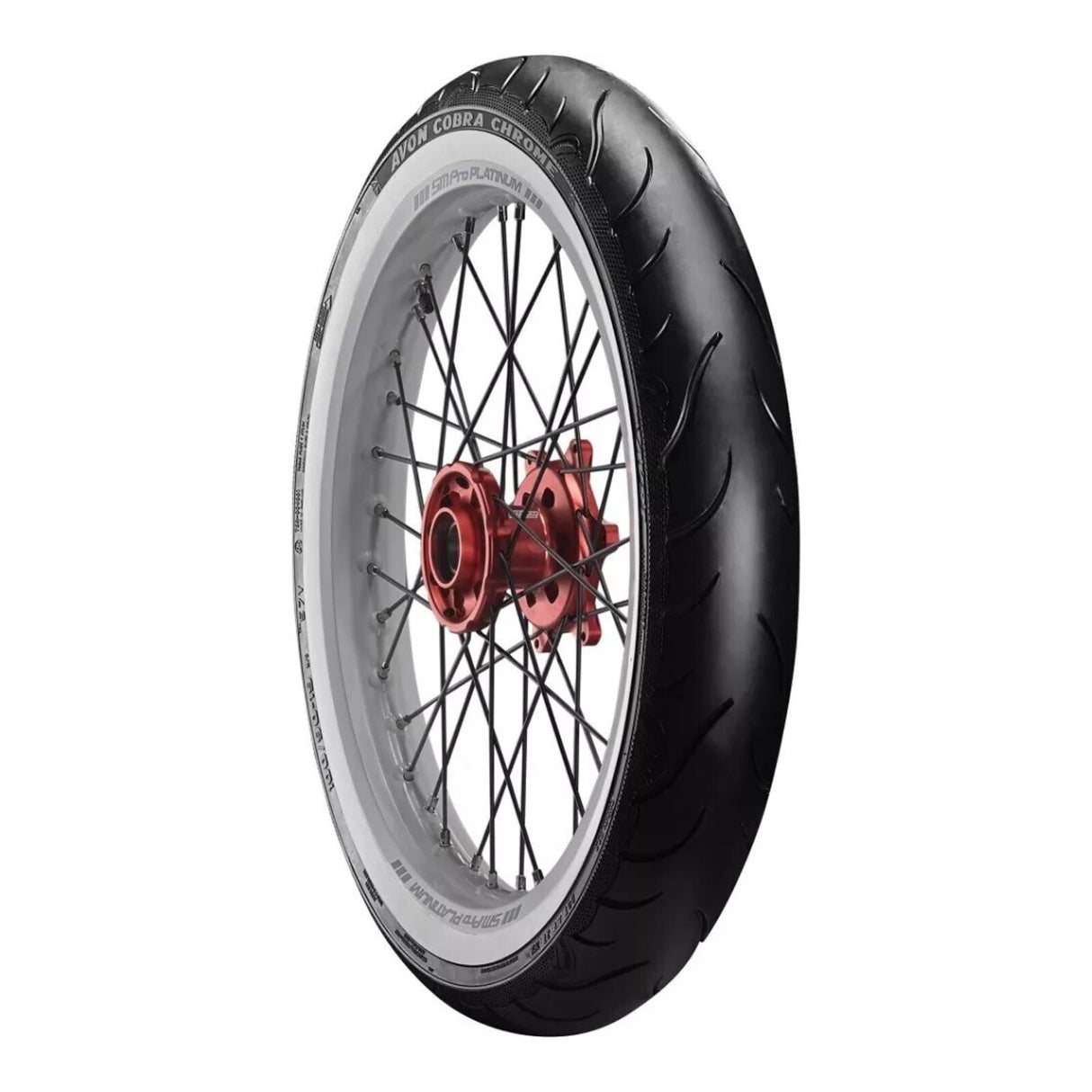 Avon Cobra Chrome 100/90-19 White Wall Front Tyre (57V Rating) AV91