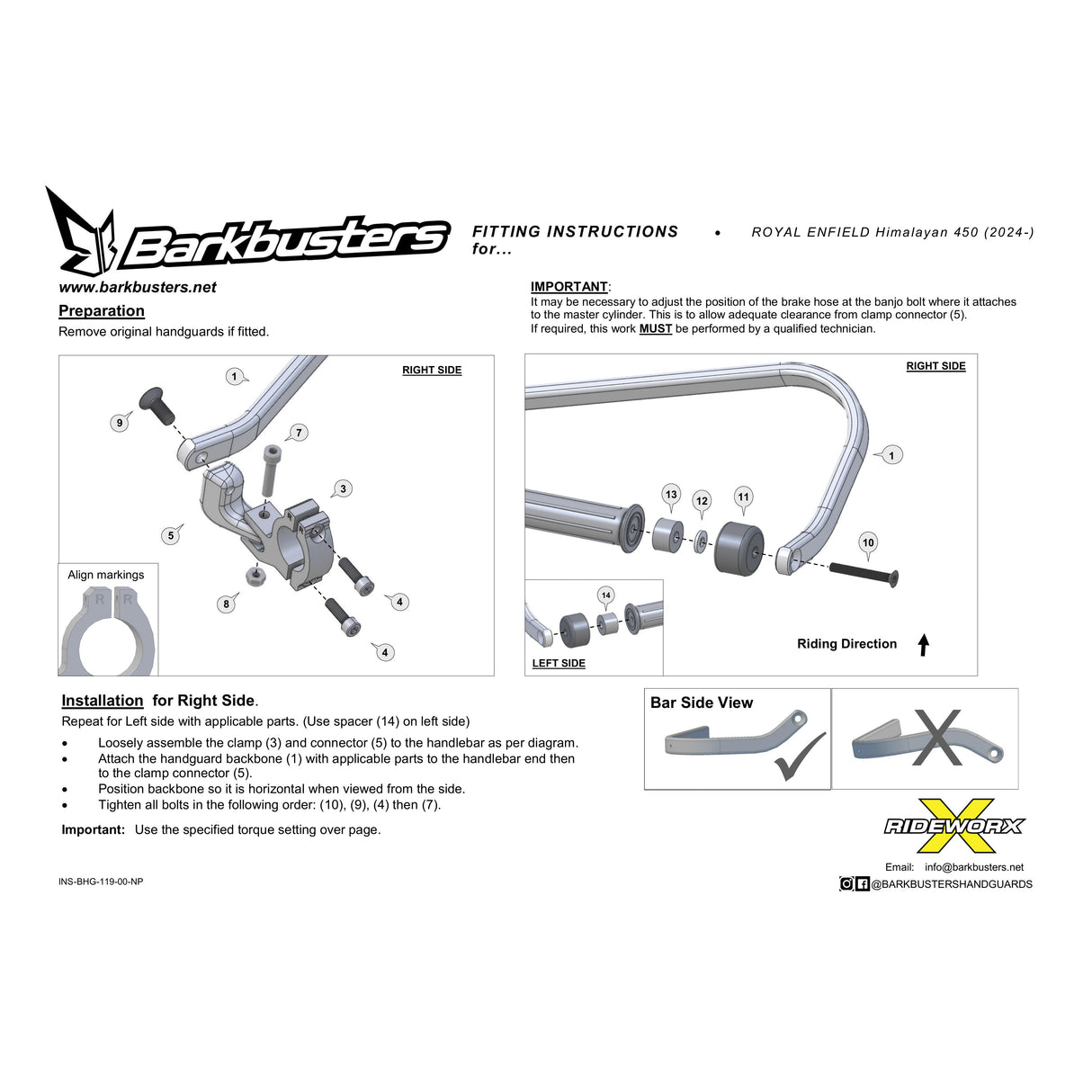 Barkbusters Backbone Bar For Royal Enfield Himalayan 450 / Guerrilla 45024