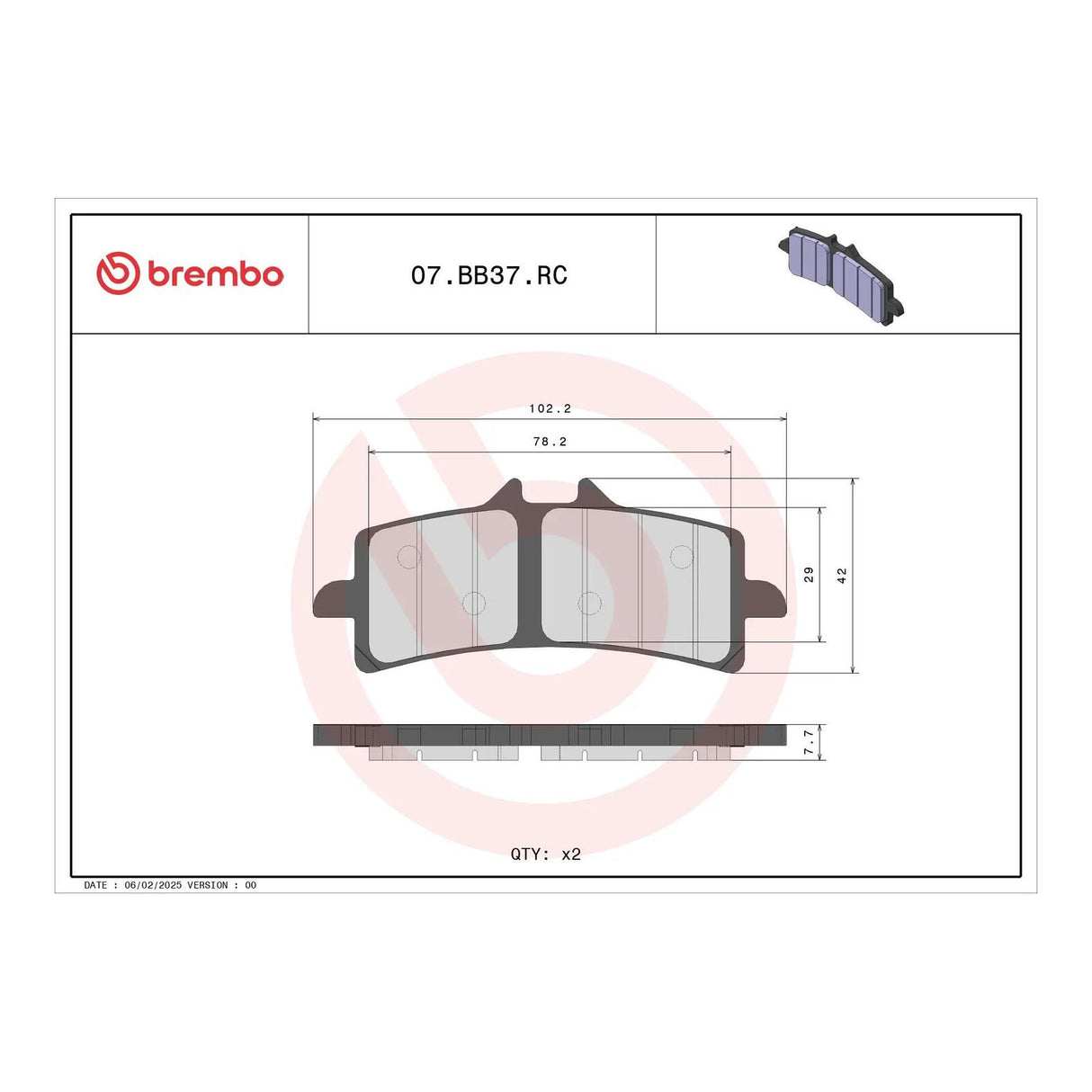 Brembo Upgrade Brake Pad Carbon Ceramic Front 07BB37RC