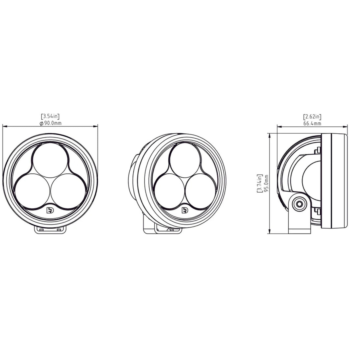 Denali D3 LED Driving Light - DataDim™ Technology - Single