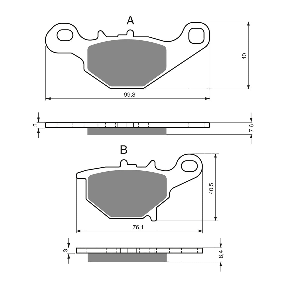GOLDfren Brake Pads Off-Road Racing GF226 - K5 ( PR348 )
