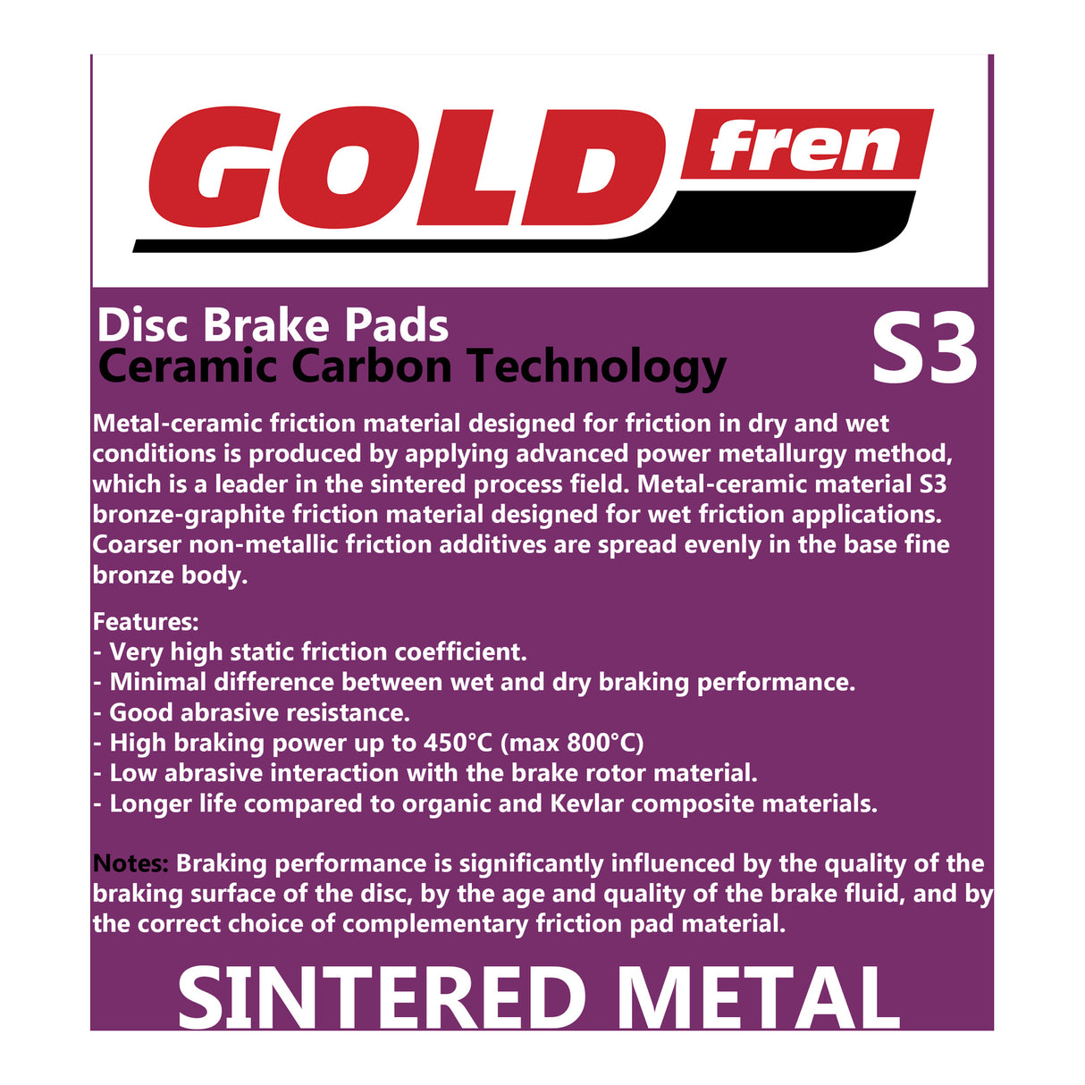 GOLDfren Brake Pads GF239 - S3