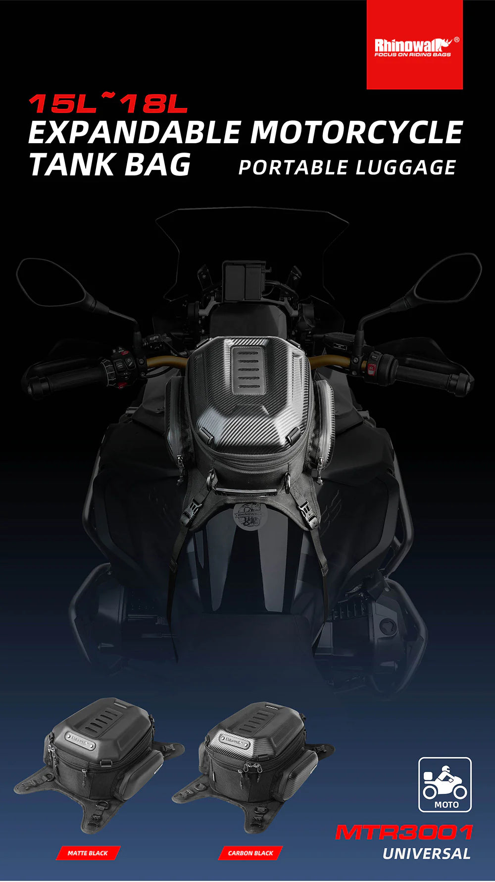 Rhinowalk Hard Shell Tank Bag