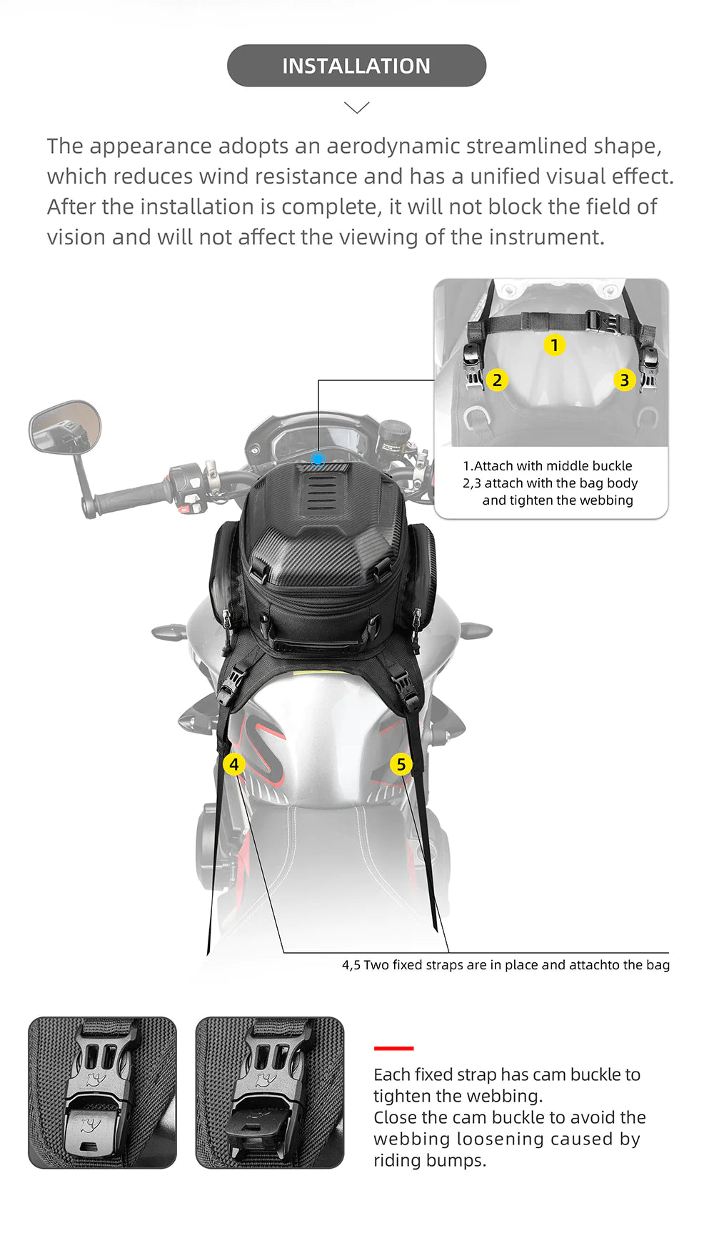 Rhinowalk Hard Shell Tank Bag