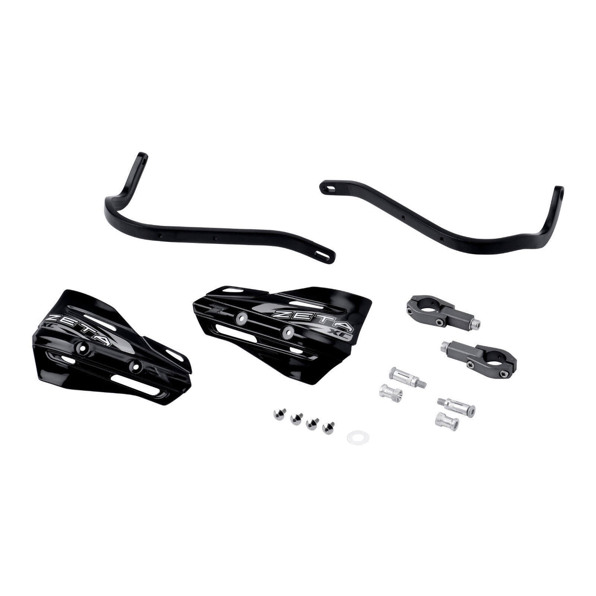 Zeta Armour XC Handguard Kit for 28.6mm Handlebars - Black / Black