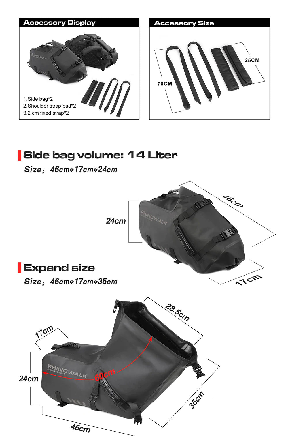 RhinoWalk Rackless Pannier Saddle Bags