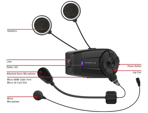 Sena 10C-EVO Bluetooth Comms, Camera w HD Speakers