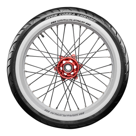 Avon Cobra Chrome MT90B16 (130/90B16) White Wall Front Tyre (74H Rating) AV91