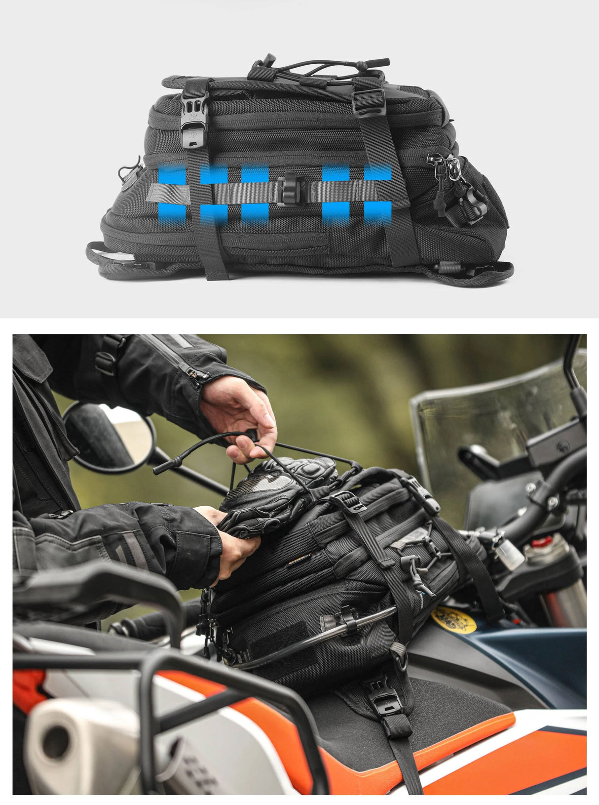 RhinoWalk 9L Motorcycle Tank Bag – Hydration Bladder, Waterproof Gear