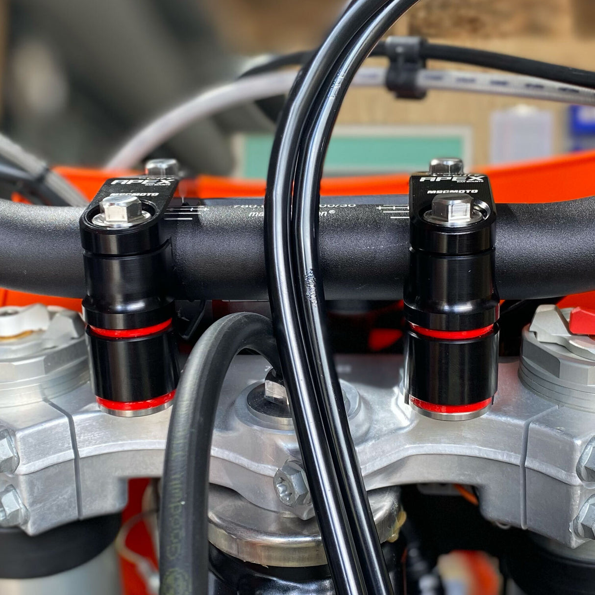 KTM SX/SX-F/ Husqvarna TC/FC Apex Anti Vibration Bar Mounts Black