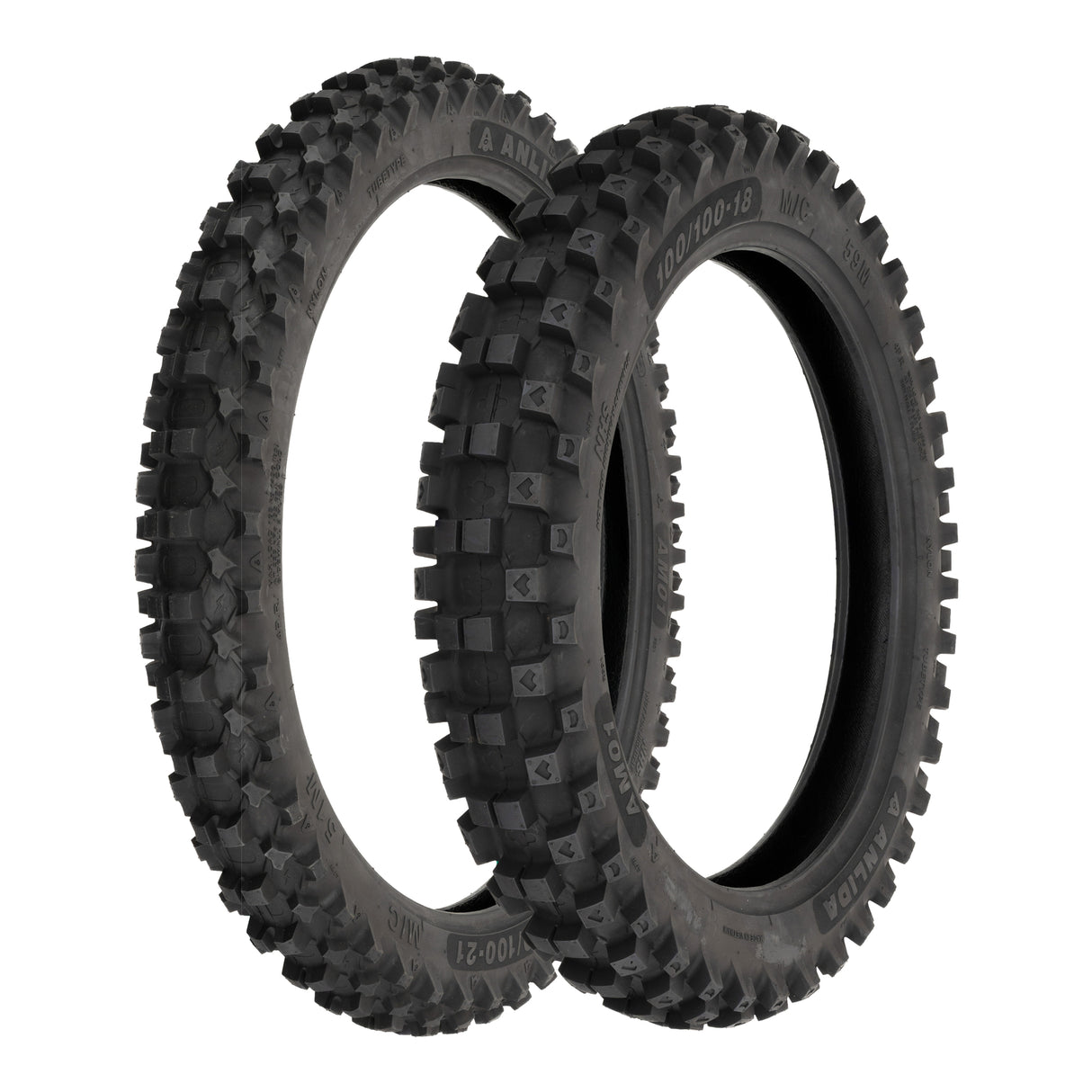 Anlida AM01 Tyre Set 80/100-21 Front & 100/90-19 Rear (NHS)
