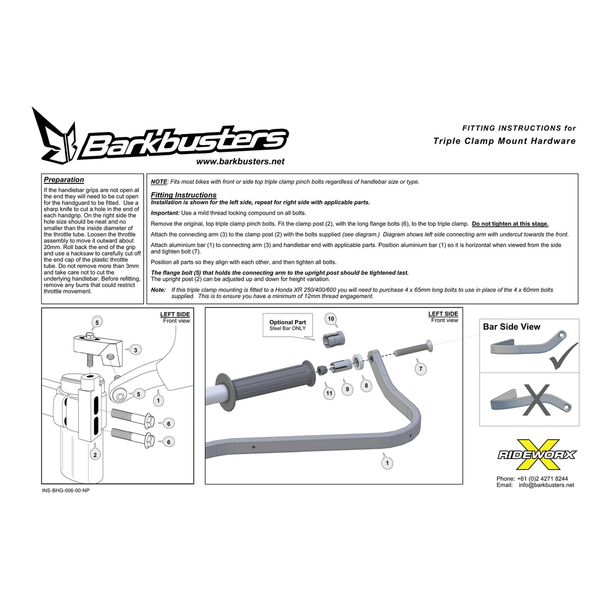 Barkbusters Handguards - Two Point Mount (Triple Clamp Mount)