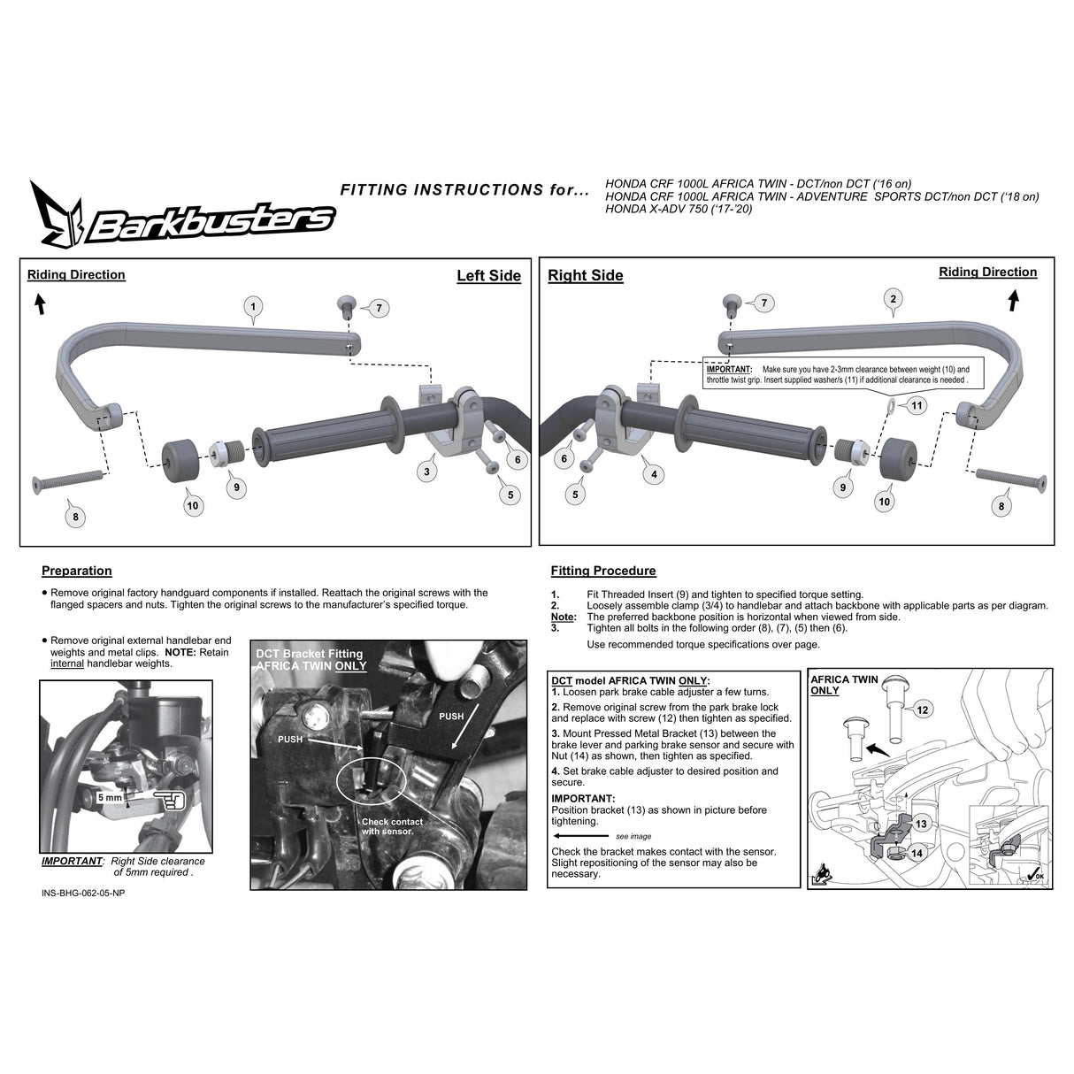 Barkbusters Backbone Bar For Honda Africa Twin CRF1000L 2016 on