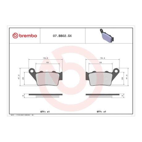 Brembo Upgrade Brake Pad Sinter Rear 07BB02SX
