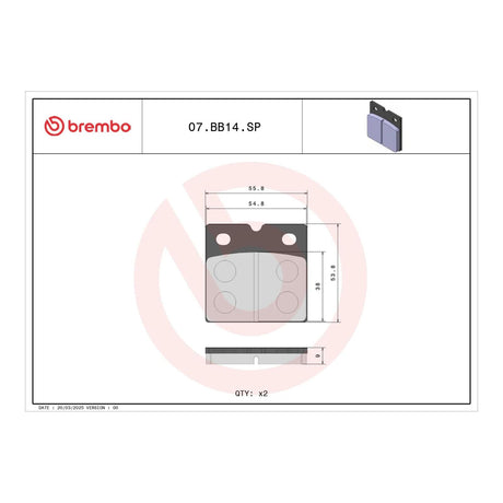 Brembo Prime Brake Pad Sinter Rear 07BB14SP