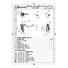 Load image into Gallery viewer, Brembo Upgrade Brake Master Cylinder R RCS 17 Corsacorta Rear Front 110E71140