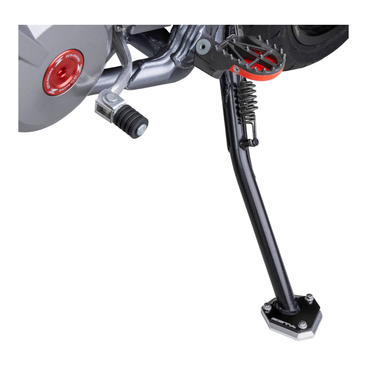 Zeta Side Stand Extender - Black / Silver - Suzuki DR-Z400S / DR-Z400SM ('00-)