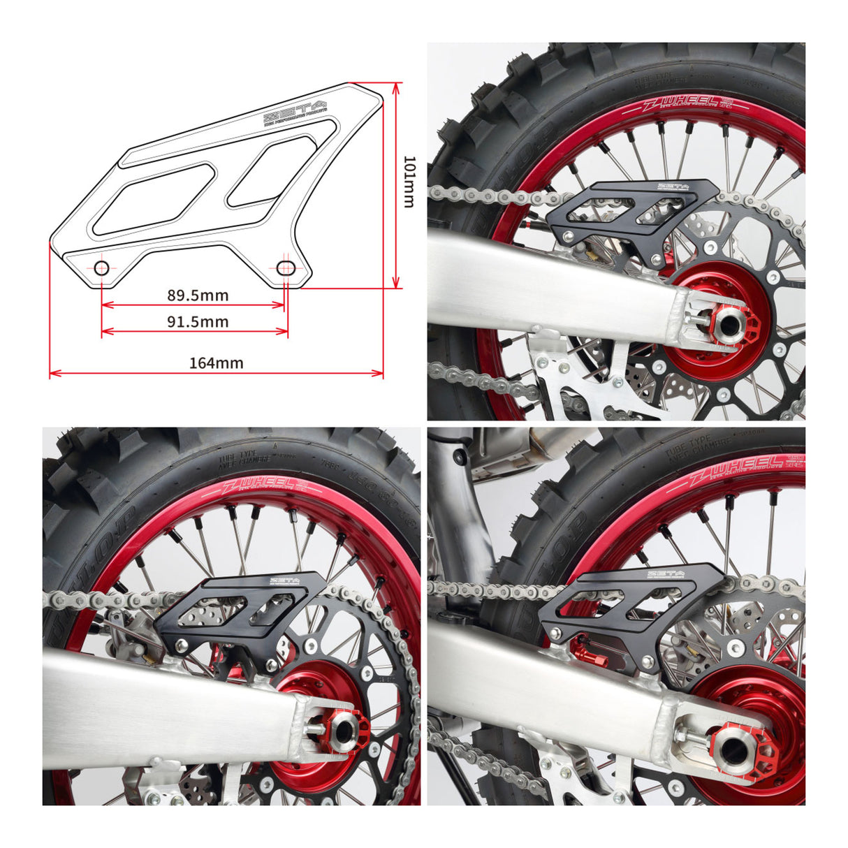 Zeta Heel Guard- Honda CRF450L '19-, CRF450RL '21- - Black