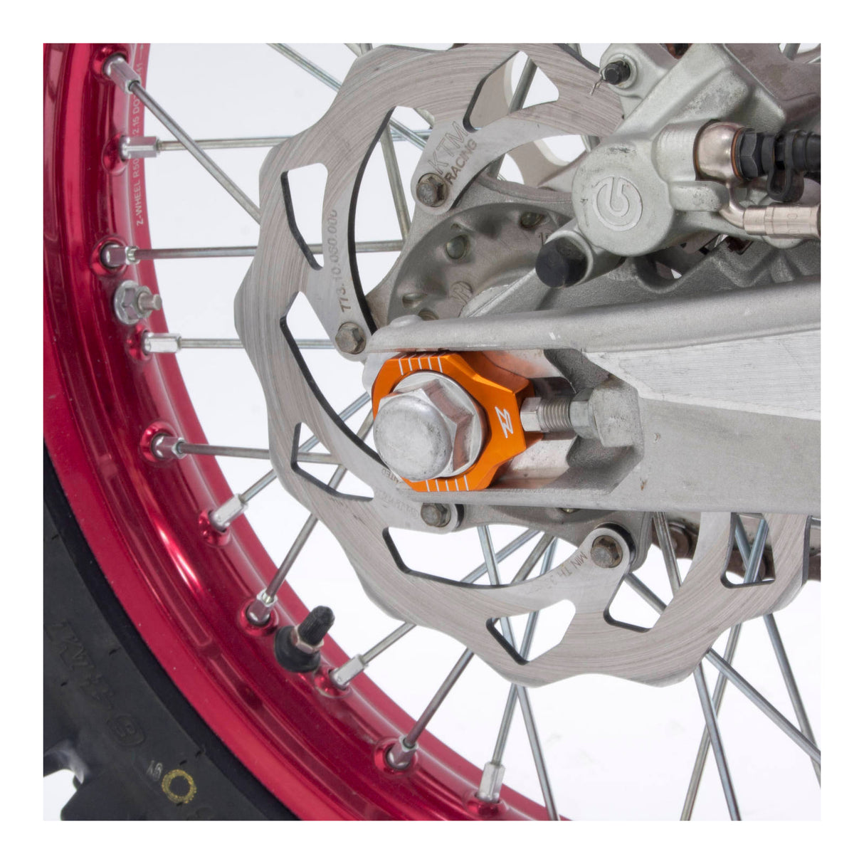 Zeta Rear Axle Block - KTM SX / SX-F (-'12), 85 SX, EXC - Orange