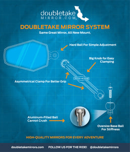 Doubletake Adventure Mirrors 4.7" arms/ Pair Gen2