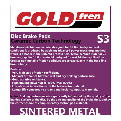 GOLDfren Brake Pads GF101 - S3