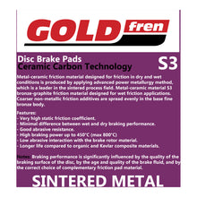 Load image into Gallery viewer, GOLDfren Brake Pads GF264 - S3 ( P404SC )