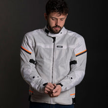Load image into Gallery viewer, LS2 Riva Men's Jacket - Light Grey / Hi-Vis Orange