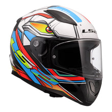Load image into Gallery viewer, LS2 FF353 Rapid II XDron Helmet - White / Hi-Vis Orange / Blue