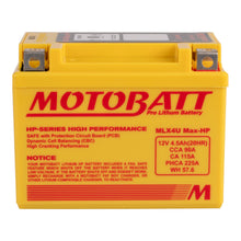 Load image into Gallery viewer, Motobatt Pro Lithium Battery MLX4U Max HP *10