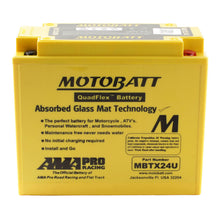 Load image into Gallery viewer, Motobatt Battery Quadflex AGM - MBTX24U