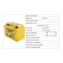 Load image into Gallery viewer, Motobatt Battery Quadflex AGM - MBTX9U