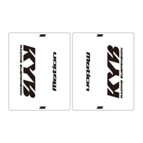 DRC Motion Front Fork Outer Decals- KYB 14 - Clear/Black/White