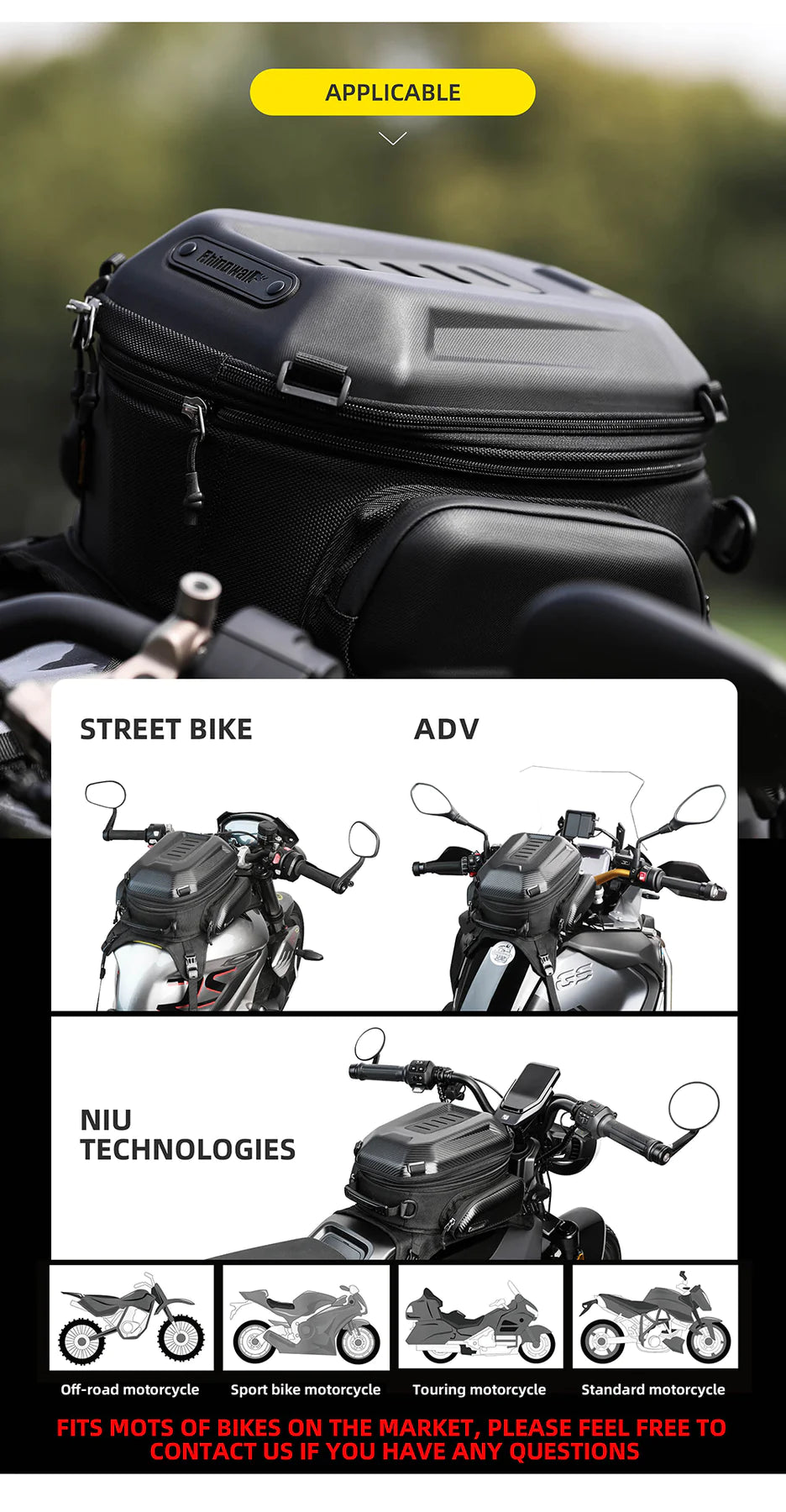 Rhinowalk Hard Shell Tank Bag