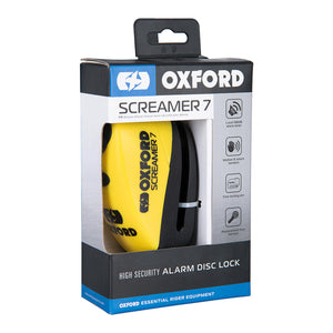 Oxford Screamer 100db Alarm Disc Lock - Yelow / Black