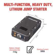 Load image into Gallery viewer, Rocky Creek MotoPressor Jump Starter 500AMP (UN3481)