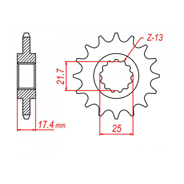 MTX 1299 Steel Front Sprocket #520 (10-KVO)
