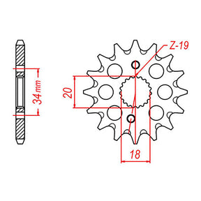 MTX 1310 Steel Front Sprocket #428 (428 Conversion) (10-1310/428)