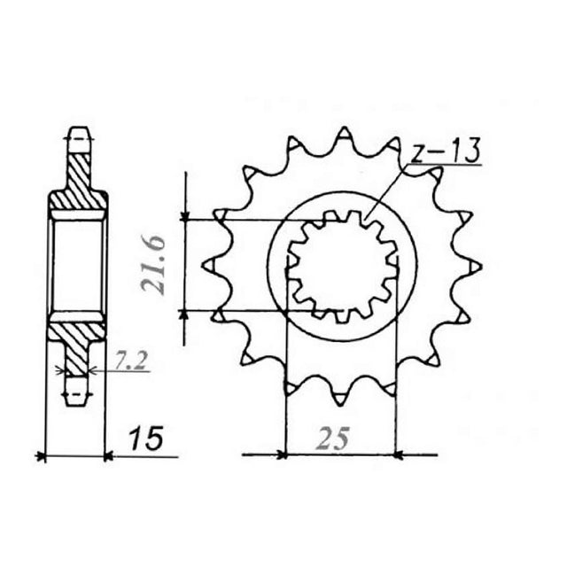 MTX 1515 Steel Front Sprocket #525 (10-228)