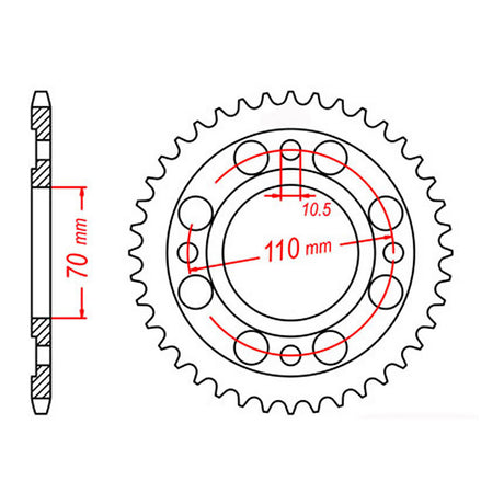 MTX 246 Steel Rear Sprocket #530 (11-413)