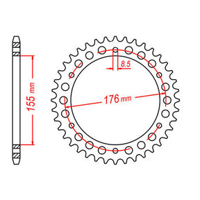 MTX 2011 Steel Rear Sprocket #530 (11-TR2)