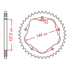 MTX 751 Steel Rear Sprocket #520 (11-751)