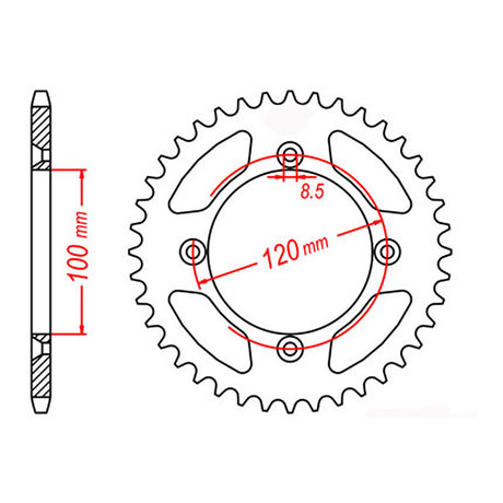MTX Rear Sprocket 798 46t #428 11-209-46