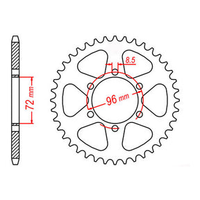 MTX 820 Steel Rear Sprocket #520 (11-324)