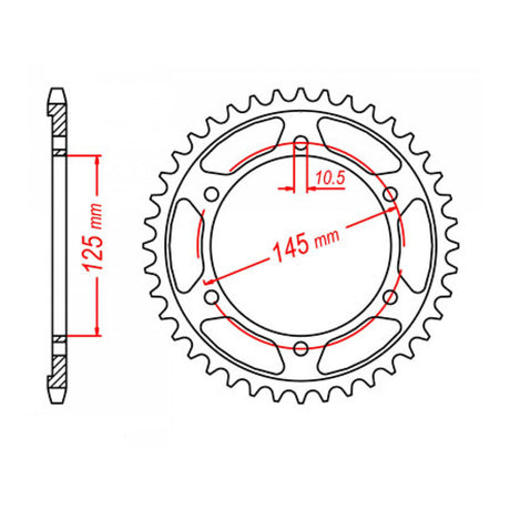 MTX 865 Steel Rear Sprocket #530 (11-1A1)
