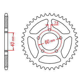 MTX KTM 50 Hornet Lightweight Steel Rear Sprocket #415 (11H-KM3)