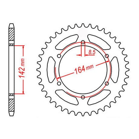 XAM Sprocket Kit HYOSUNG GT650 /GT650R X-Ring Gold 15/44