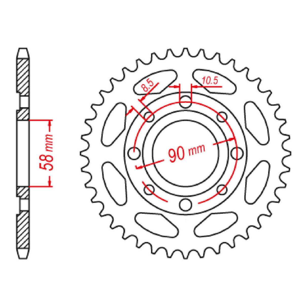 XAM Sprocket Kit Suzuki GSXS125 HD 14/45