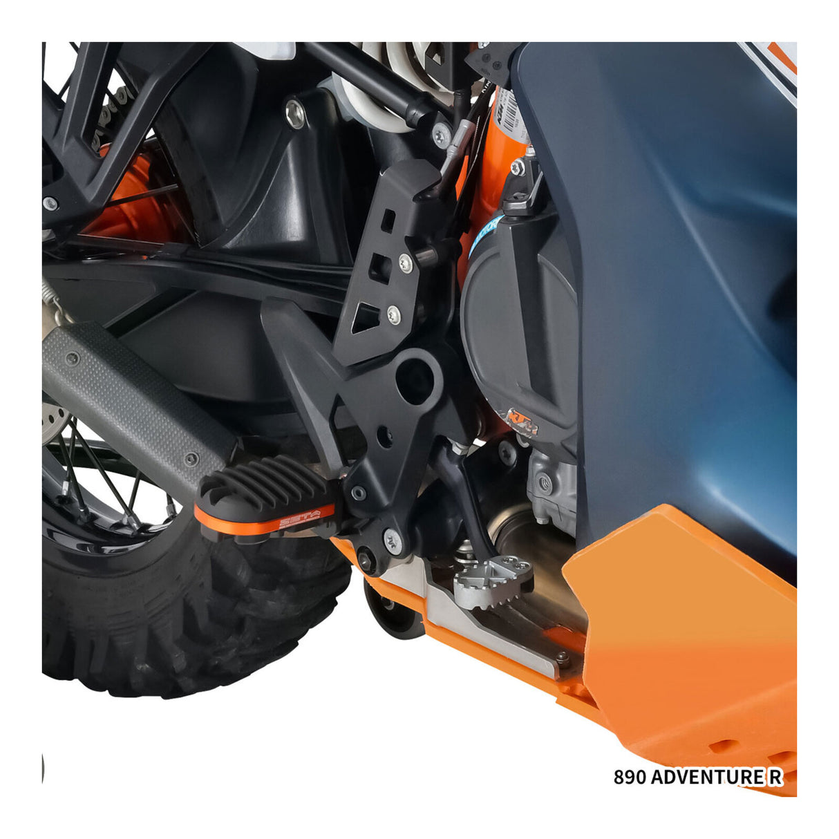 Zeta Adventure Foot Pegs - KTM - Orange