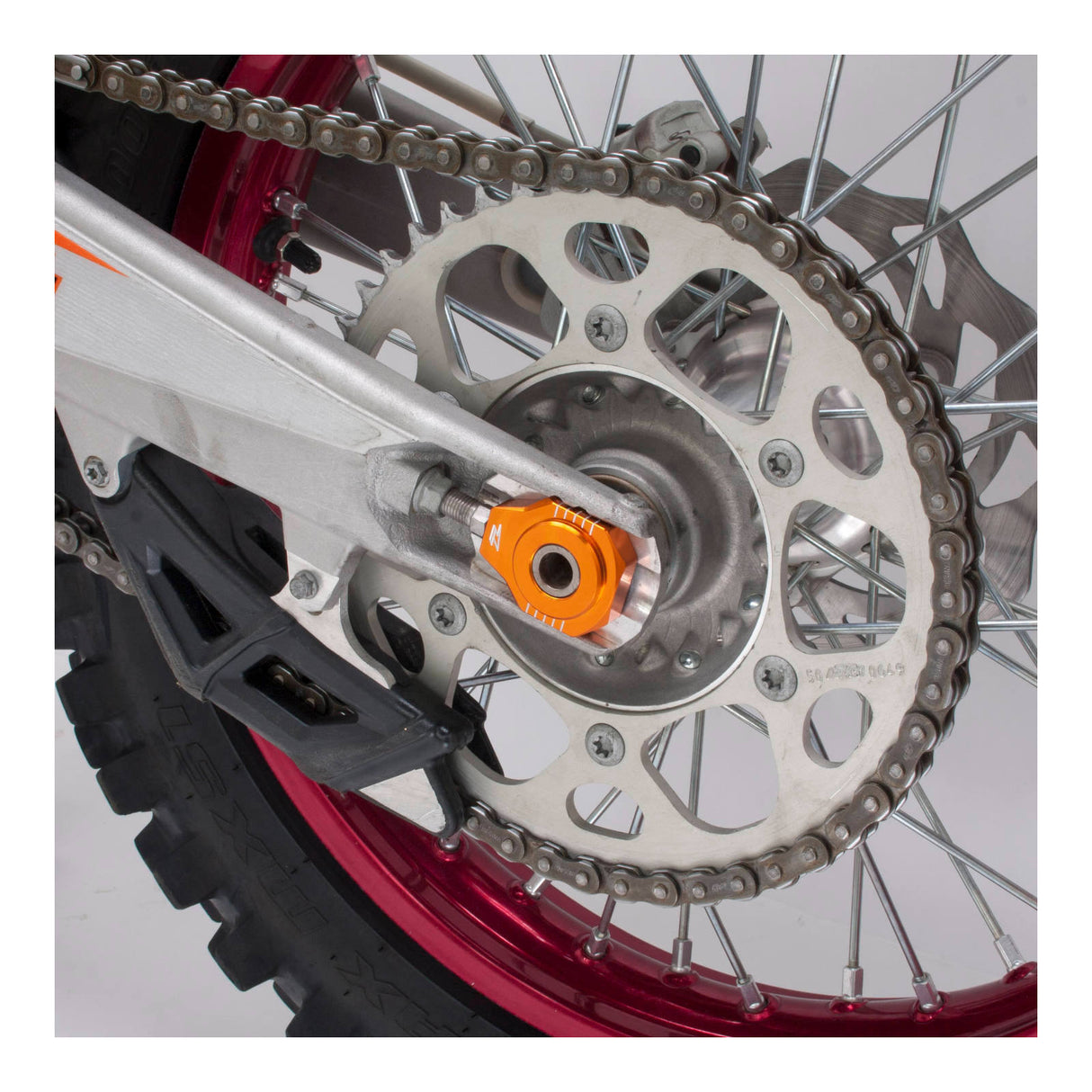 Zeta Rear Axle Block - KTM SX / SX-F (-'12), 85 SX, EXC - Orange